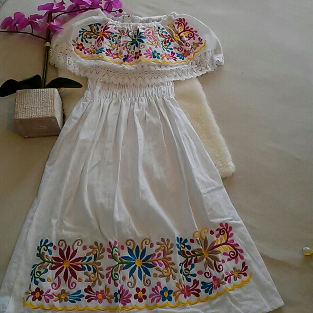 White embroidered dress